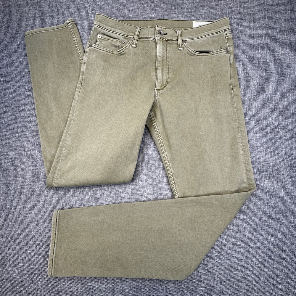 rag & bone Fit 2 Slim Pants Mens 33x32 (Fits 33x31) Martini Olive Green Stretch